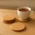 Plain Minimalist Wood Round Coaster Set
